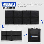 ATEM POWER 200W Portable Solar Panel - Foldable Solar Charger Monocrystalline with 20A MPPT Charger Controller 5V USB Output for 12V Batterires/Power Station Outdoor Camper RV Off Grid