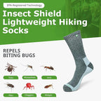 Lightweight Hiking Socks With Permethrin Bug Repellant - Protective Clothing for Men & Women