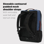 Topo Designs Global Travel Bag – 30L or 40L - Carry-On Compliant Most Airlines, Durable Travel Duffel Bag, Clam Shell Main Pocket, Laptop Sleeve, Backpack, Luggage (30L / Dark Denim/Burgundy)