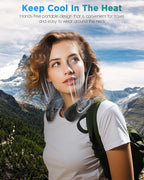Neck Fan, Hands Free Bladeless Neck Fans Portable Rechargeable, 360° Cooling Neck Fan, 4 Speeds, Quiet, 5200 mAh Battery Operated USB Wearable Personal Fan Gifts for Women, Travel, Outdoor
