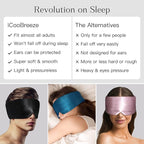 100% Natural Silk Eye Mask for Women Men, Soft Pressureless Cooling Blackout Eye Covers for Sleeping, Large Size Sleep Mask fits All Heads Adjustable, 1PC, Navy Blue