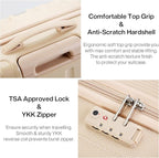 Hanke 14 Inch Underseat Carry On Luggage with Wheels Hard Shell Suitcases Carry On Bag Lightweight Small Mini Suitcase Travel Luggage for Travel Christmas Gifts for Birthday（Cuba Sand）