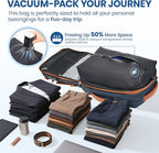 Fanwoli Vacuum Travel Backpack, Carry On Luggage with TSA Lock & Anti Theft Zipper, Expandable Airback with Compression Pump, Waterproof Laptop Bag Ideal for Flight & Business