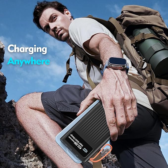 Portable Charger 10000mAh Power Bank Built-in Cable,PD 22.5W Fast Charging Powerbank, LED Display External Battery Pack with LED Lighting, Travel Phone Charger for iPhone 16/15/14/13/12,Samsung,Google