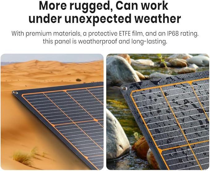 FlexSolar 120W Portable ETFE Solar Panels for Power Station Generators 20.9V Foldable Solar Cell Monocrystalline Chargers with Kickstand P68 Waterproof Power Outage Emergency for Camping Van RV