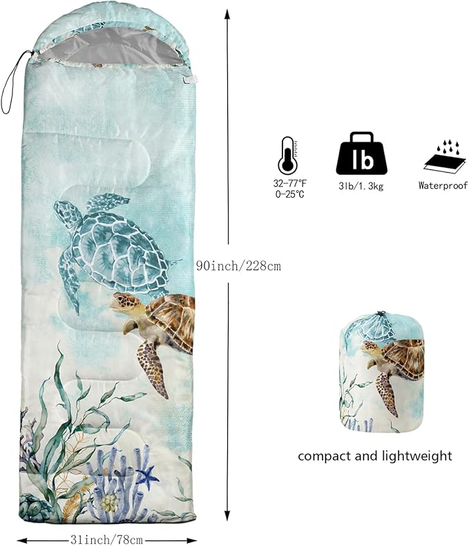 CVHOUSE Camping Sleeping Bags,3 Season Warm & Cool Weather,Lightweight,Waterproof Sleeping Bags for Adults & Kids,Traveling,and Outdoors,Camping Gear Equipment