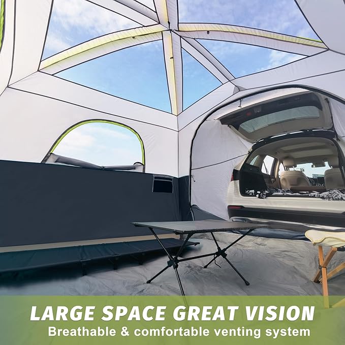 UNP SUV Tent for Camping, 6-Person SUV Tailgate Tent - Easy Set Up with Rainfly, 10'x9'x78in(H)