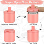 19oz Insulated Vacuum Food Jar with Buckle Lid Wide Mouth Soup Thermo for Hot Food Kids Leakproof Stainless Steel Lunch Container- Pink-1Pack