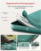 QPAU Twin Size Air Mattress Camping Pad – 9” Thick R8–10 Insulated Inflatable Mattress with Foam Comfort & Foot Pump, Twin Air Mattress for Camping, Road Trips, and Home Guests (Full Size)