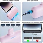 [2-Pack] Mini Portable Charger for iPhone,5200mAh Ultra Compact PD Fast Charging Power Bank,Plug-in Battery Pack Travel Cordless Phone Charger,Compatible with iPhone 14/14Pro/13/12/11/X/8/7/6plus etc