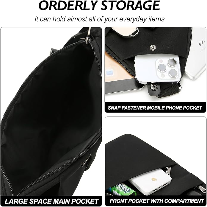 Anti Theft Crossbody Travel Bags for Women Men Cross Body Slim Sling Handbags with S Hook Antitheft