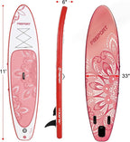 FBSPORT 11' Premium Stand Up Paddle Board, Yoga Board with Durable SUP Accessories & Carry Bag | Wide Stance, Surf Control, Non-Slip Deck, Leash, Paddle and Pump for Youth & Adult