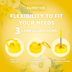 64 Oz Insulated Water Bottle with Strap Stainless Steel Sports Water Bottle with 3 Lids (Straw, Chug and Flip Lid) Leak Proof Metal Half Gallon Jug for Men & Women - Yellow