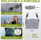 ATEPA 4-in-1 Travel Cushion, Ultralight Portable Inflatable Pillow Seat Cushion Neck & Back Support Travel Bag with Zippered Protection & Convertible Strap for Airplane Camping Backpacking