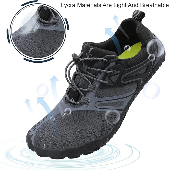 L-RUN Barefoot Water Shoes Women Mens Aqua Sock Athletic Hiking Water Sports Shoes for Swim Beach Pool Sand Diving Walking
