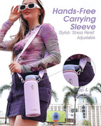 Coolflask Water Bottle with Straw, 40 oz Insulated Metal Water Flask with Straw & Spout Lids, Stainless Steel Double Wall Vacuum, Keep Cold 48h Hot 24h, Leak Proof & Non-BPA, Lavender