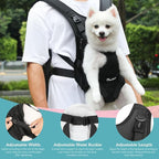 Pawaboo Pet Dog Front Carrier Backpacks, Legs Out Pet Carrier Backpack for Dogs, Adjustable Dog Chest Carriers Purse for Small Medium Dogs Hands Free for Travel Hiking Cycling Camping, S, Black