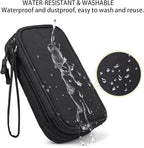 CAAORDKSO Electronics Organizer Travel Case, Charger Cord Organizer Case Tech Pouch Bag, Travel Essentials for Men Women Accessories, Cable, Cord, Charger, Phone, Power Bank, Earphone (Black, Large)