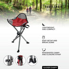 Travel Chair Slacker Tripod Chair for Camping, Lightweight Chair, Adjustable Carry Strap for Easy Transport | Oversized Duck Feet for Improved Stability | Perfect for Outdoor Adventures (Green)