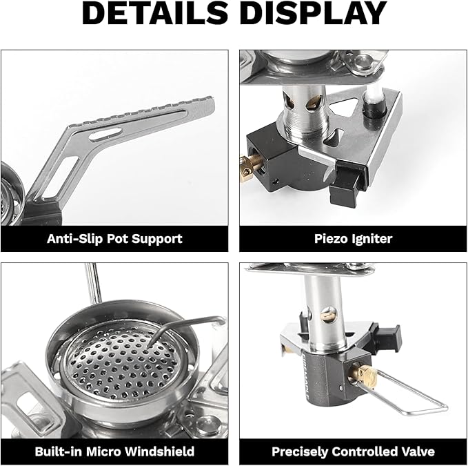 Fire-Maple Torch Gas Stove – Ultralight Backpacking Camping Stove, Built-in Piezo Ignition, Stainless Steel & Aluminum Alloy, Compact & Portable, Ideal for Hiking & Outdoor Cooking