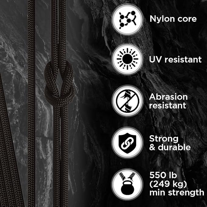 TECEUM 5/32" Paracord Rope 1000 – 1000ft / 200ft / 100ft / 50ft – Tactical Parachute Cord 4mm – 45+ Colors – Nylon String for Survival & Camping Gear – Stripe Cord for Survival – Utility Rope