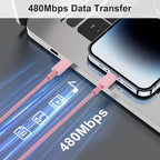 2Pack Pink Fast Charger Cable 10ft [Apple MFi Certified], USB Type C to Lightning Cable 10 Foot for Apple iPhone 13 12 11 Pro XR XS Max X 8 Plus
