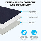 KMZ SUV Air Mattress with 2 Pillows – Thickened and Flocked Car Bed – Portable Travel Pad for Camping & Road Trips – Quick Inflate & Deflate with External Pump – Blue-Black and Cool Gray