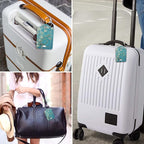 Fintie Luggage Tags, Privacy Cover ID Label with Stainless Steel Loop and Address Card for Travel Bag Suitcase - Blossom (2 Piece)