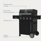 Charbroil Performance Series 4-Burner Gas Grill Cabinet with Side Burner, Black - 463253925