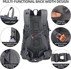 FENGDONG 50L Waterproof Lightweight Expandable Hiking,Camping,Travel Backpack with Shoes Compartment for Men Women Blue