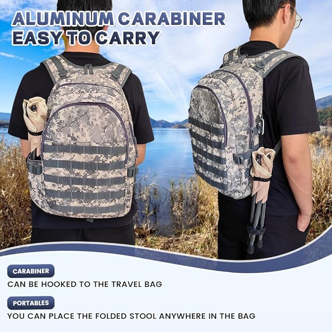 Lightweight Camping Stool 7075 Aluminum Small Folding Camping Portable Chair with Carry Bag Retractable Backpacking Stool for Travel Camping Hiking Fishing Garden Work Picnic BBQ Outdoor