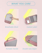 BAGSMART 6 Set /4 Set/2 Set Compression Packing Cubes for Travel, Lightweight Luggage Organizer Bags, Durable Space Saver Bags Travel Essentials