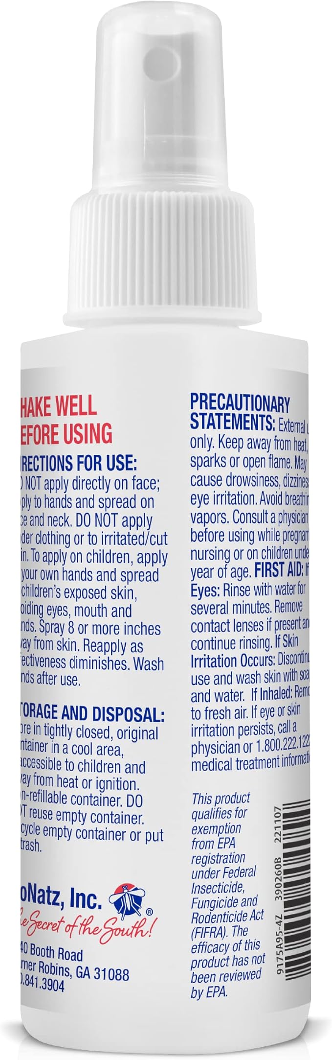 No Natz Botanical Bug Repellant, Effective for Gnat, Mosquito, and Biting Flies, Hand-Crafted and DEET-Free, Non-Greasy Formula, Made in The USA, 4 Ounce Spray Bottle, 2-Pack