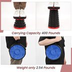 2 Pack Portable Telescoping Stools Collapsible Stool with Cushion,Retractable Foldingstool Max Load Capacity 400lbs, Portable Collapsible Stools for Camping Hiking Outdoor BBQ Black-Red