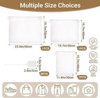 Ewen 3 Pack Satin Drawstring Dustbags for Handbags with Tags, Small Medium Large Dustproof Travel Essentials Organizers, Packing Bag Set for Closet Home Storage Jewelry Shoes Purse Organization, White