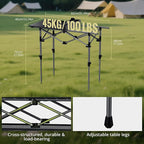 3ft Roll Top Camping Table, 2 Adjustable Heights Aluminum Folding Camping Table with Storage Net and Bag, Waterproof, Lightweight Outdoor Table 32.2” x 16”, for Travel BBQ Party Picnic, Black