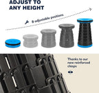 2025 Upgraded Collapsible Stool, Portable Folding Stool Max 620lb, Height Adjustable Retractable Telescopic Seat, Travel Chair, Foldable Camping Seat or Footrest Gift for Outdoors