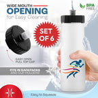 50 Strong Sports Water Bottles – Reusable 22 oz BPA-Free Plastic Bottles with Pull Top Cap – Made in USA – Top Rack Dishwasher Safe – Fits Most Bike Cages Brand