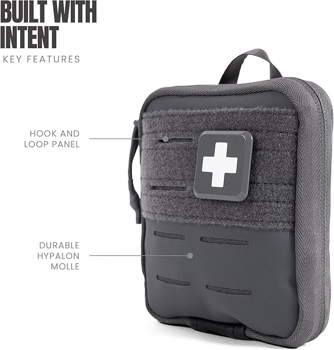 MY MEDIC Everyday Carry First Aid Kit - Emergency Survival Essentials, Medical Supplies & Accessories Bag for Travel Car, Home, Boat, Camper or Backpack - Gray