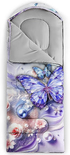 AILONEN Outer Space Astronaut Camping Sleeping Bags,Lightweight & Waterproof,3 Season Warm & Cool Weather,Cartoon Sleeping Bags for Kids,Boys Girls Travelling,Outdoors