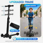 smilesun 4-in-1 Detachable Scooter Luggage for Kids & Teens, Foldable Hardside Ride On Suitcase with Wheels, Stylish and Safe Design(Navy)