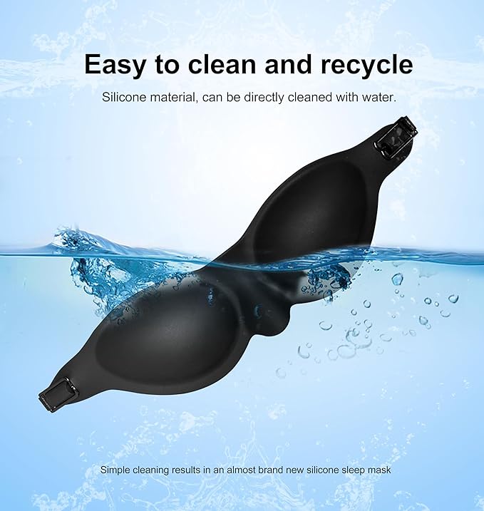 Moisture Chamber Glasses for Dry Eyes,3D Contoured Steep Eye Mask,Silicone Dry Eye Relief Goggles,Reusable Comfortable & Lightweight Sleep Mass(Black)