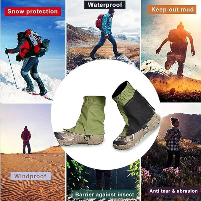 Waterproof Gators for Hiking Boots and Shoes Lightweight Adjustable Leg Gaiters for Men Women Gaiters for Hiking Snowshoeing