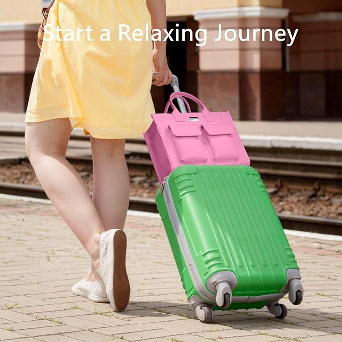 TOPDesign Heavy-Duty Canvas Tote Bag for Women, Adjustable Crossbody/Shoulder Handbag with 9 Pockets, Everything Tote