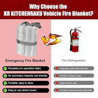 Large Fibreglass Vehicle Emergency Fire Blanket 19.6 x 29.5 ft, Car Fire Suppression Blanket for Conflagration with Carry Bag (Silver)