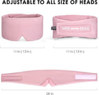 FRESHME Cotton Sleep Mask Blackout - Handmade Eye Mask for Sleeping Eye Shade Cover Sleep Mask for Women Men Girl Soft and Breathable Adjustable Blinder Light Blocking Pink Airplane with Travel Pouch