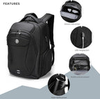 Swissdigital Design Men Laptop Backpack with Apple Find My, Business Travel Backpack with USB Charging Port and RFID Protection Fits Laptops up to 15.6 Inch | Terabyte NG