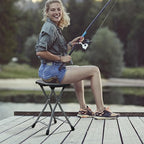 Goplus Folding Stool, 3 Pack 18 inch Foldable Camping Stool for Adults with 440 lb Capacity, Portable Plastic Fold up Stool, Collapsible Round Stool with Handle for Fishing Hiking Gardening BBQ