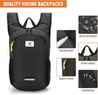 SKYSPER 10L Hiking Backpack, Foldable & Packable Lightweight Daypack for Travel, Collapsible Small Compact Hiking Backpack for Women & Men, Black