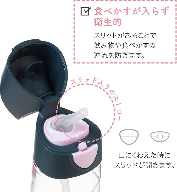 b.box Kids Water Bottle – 20oz Tritan Toddler Drink Bottle with Straw for School, Daycare, Travel w/Easy-Grip Triangular Design, Leak Proof Lid & Handle, BPA Free, Dishwasher Safe (Indigo Rose)